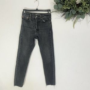 Levi’s Wedgie Skinny Jeans Black Gray Wash Button Fly Women’s Size 26